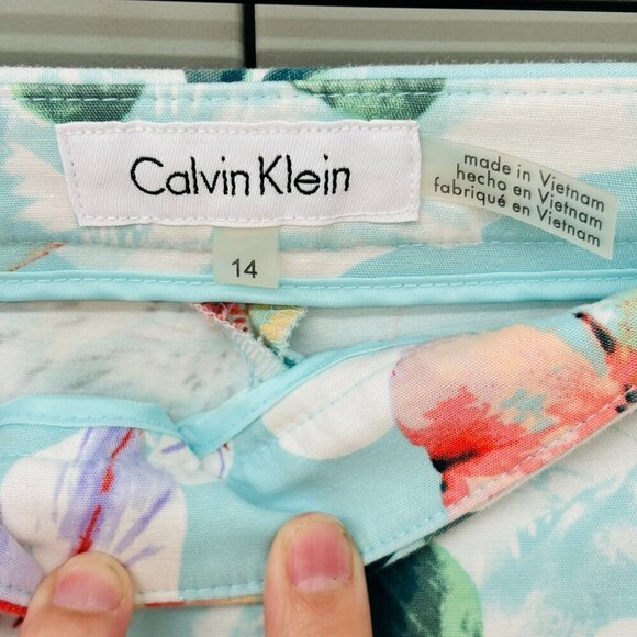 Calvin Klein Floral Print Suit Ankle Pants Womens Sz 14 - Picture 3 of 9